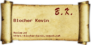 Blocher Kevin névjegykártya